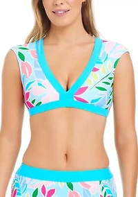 Bright Horizons Cap Sleeve Swim Top
