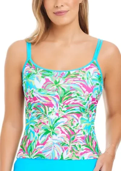 Dazzling Tropical Scoop Front Tankini