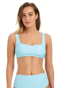 Lifes a Picnic Scalloped Bra Swim Top