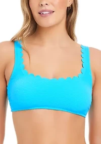 Piqué Please! Scalloped Bikini Swim Top