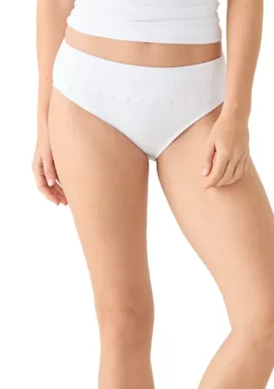 Pique Scallop Hem Foldover Bikini Bottoms