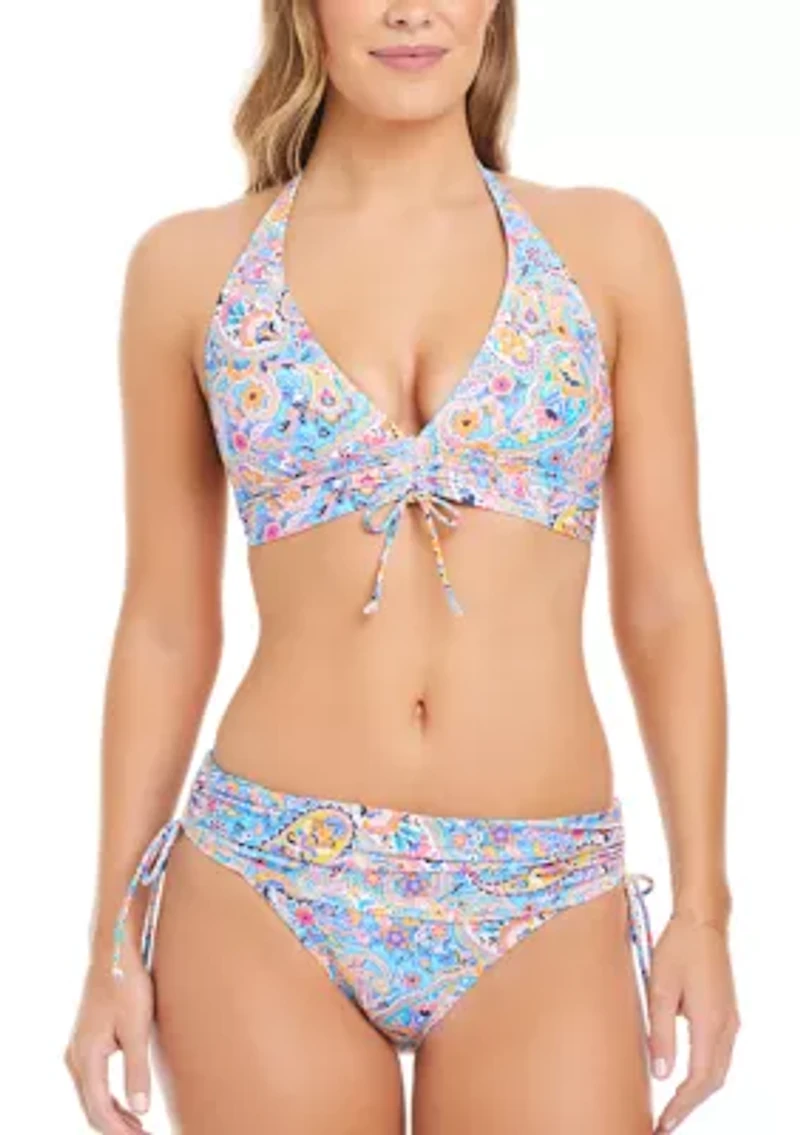 Women's Paisley Park Shirred Hipster Bikini Bottoms