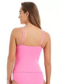 Pique High Neck Tankini Swim Top