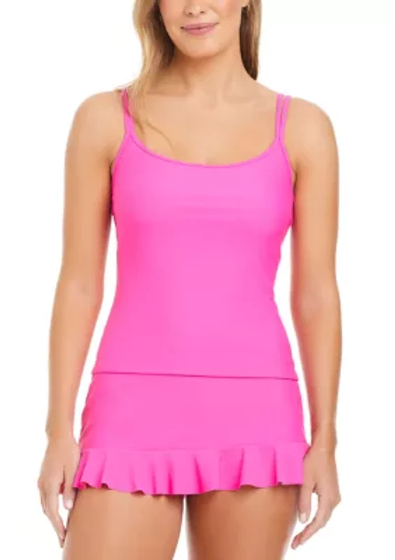 Women's Resort Solids Scoop Tankini Top