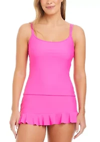 Women's Resort Solids Scoop Tankini Top
