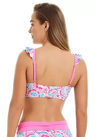 Superbloom Ruffle Neck Bra Swim Top