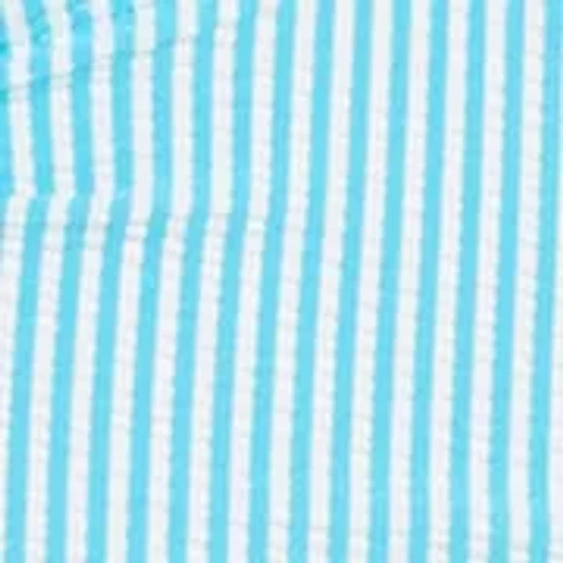 Women's Seersucker Ruffle Neck One Piece Swimsuit