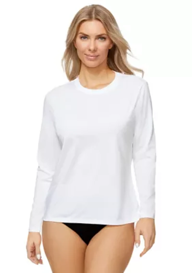 UPF 50 Pullover Drop Tail Swim Shirt