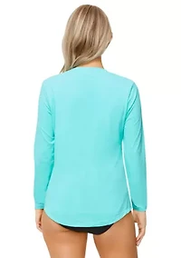 UPF 50 Pullover Drop Tail Swim Shirt