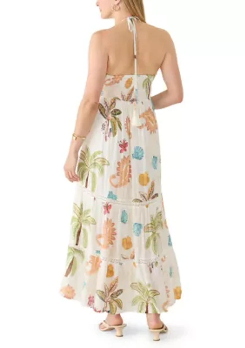 Women's Sleeveless Coastal Boho Printed Dress