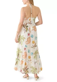 Women's Sleeveless Coastal Boho Printed Dress