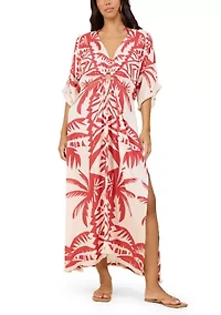Women's Short Sleeve Tribal Oasis O-Ring Maxi Dress
