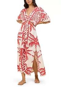 Women's Short Sleeve Tribal Oasis O-Ring Maxi Dress