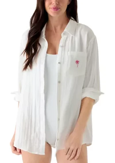 Women's Long Sleeve Big Shirt Swim Cover Up