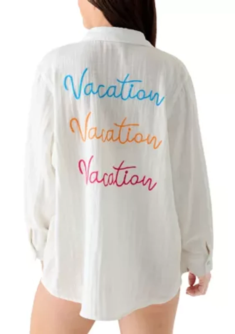 Women's Long Sleeve Big Shirt Swim Cover Up