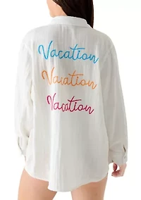 Women's Long Sleeve Big Shirt Swim Cover Up