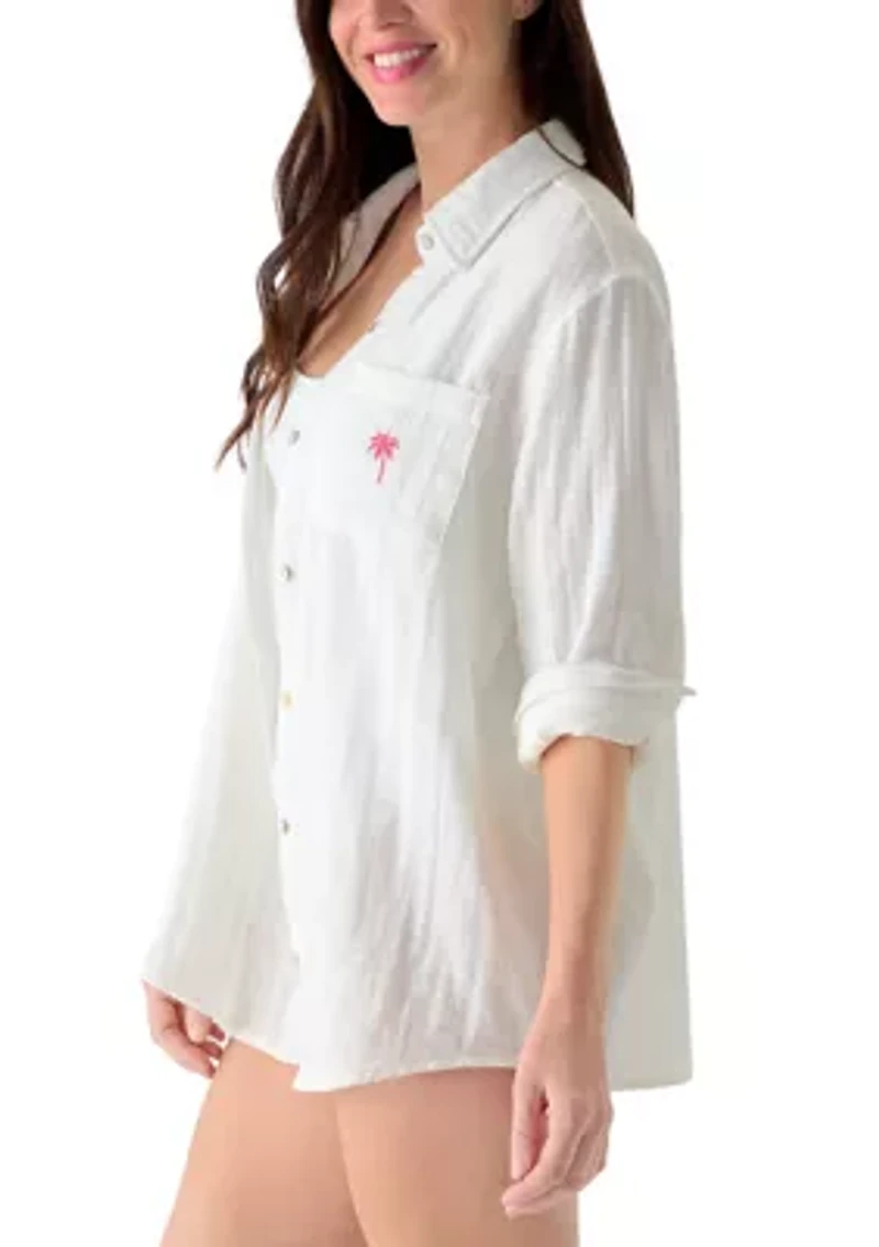 Women's Long Sleeve Big Shirt Swim Cover Up