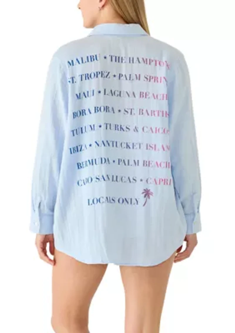 Vacation Cities Swim Coverup Shirt