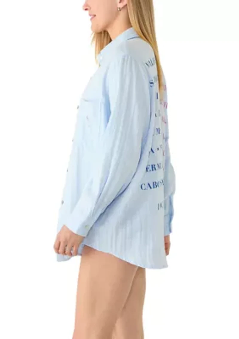 Vacation Cities Swim Coverup Shirt