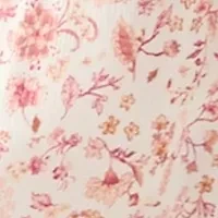 Plus Flutter Sleeve Split Neck Floral Gauze Midi Dress