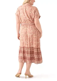 Plus Printed Shirt Dress