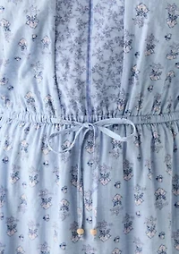 Plus Flutter Sleeve Twin Print Tiered Midi Dress