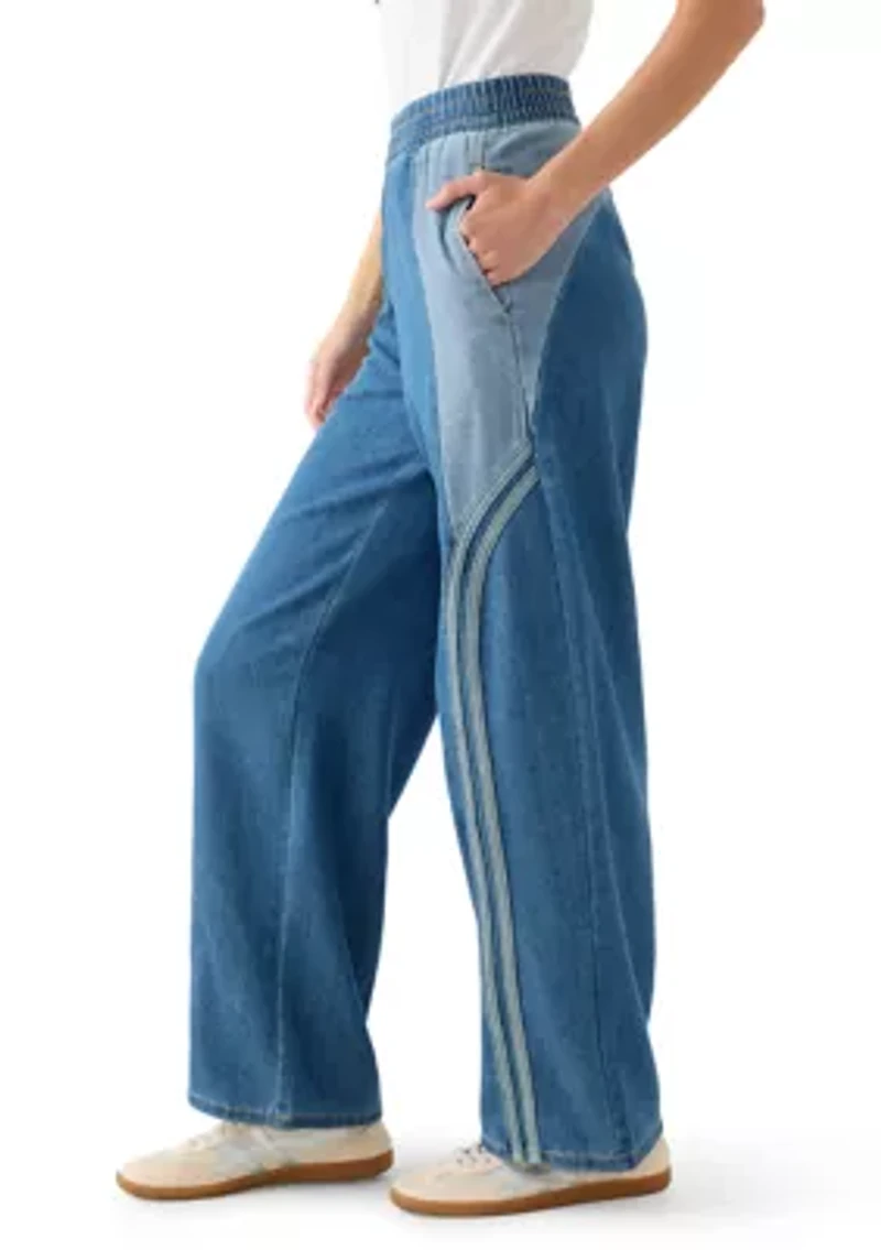 Women's Curved Yoke Wrap Around Stripe Track Pants