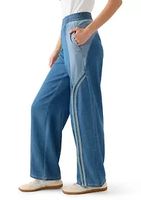 Women's Curved Yoke Wrap Around Stripe Track Pants