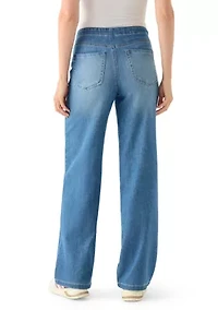 Women's Bungee Waist Baggy Jeans