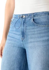 Women's Bungee Waist Baggy Jeans