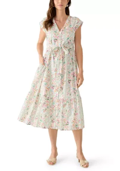 Women's Nora V-Neck Button Up Midi Dress