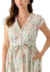 Women's Nora V-Neck Button Up Midi Dress