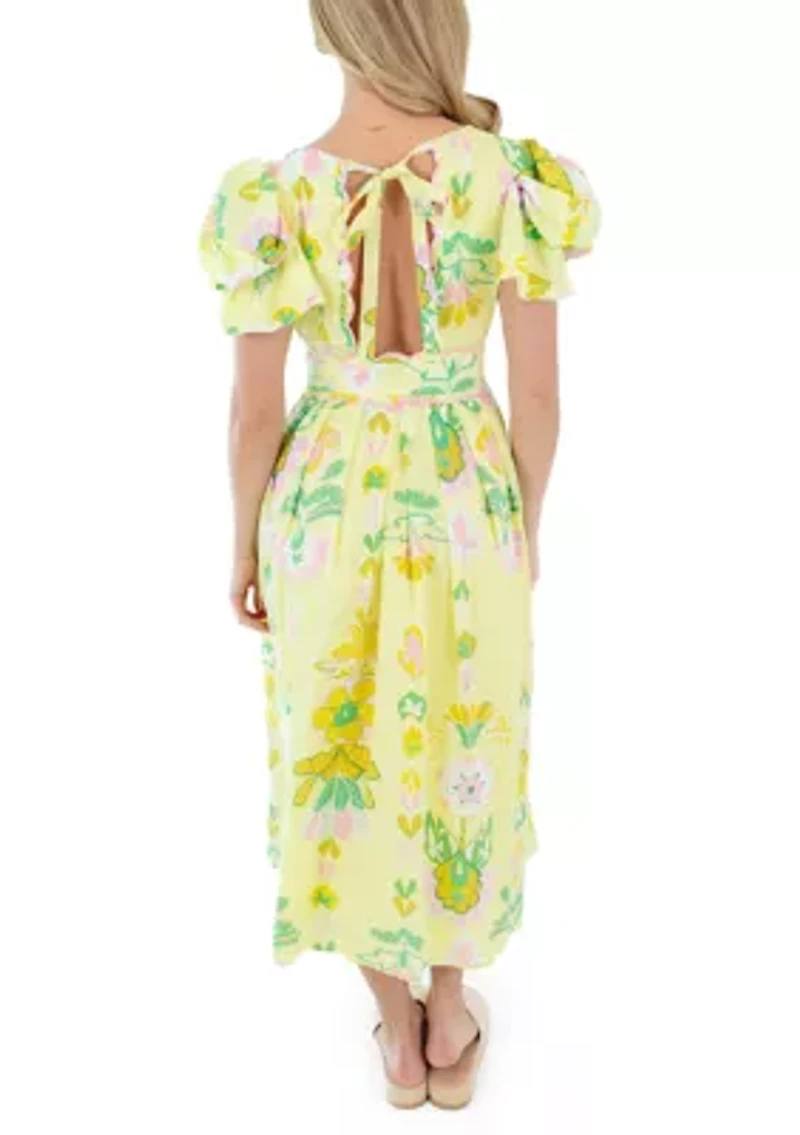 Rainey Bow Sleeve Midi Dress