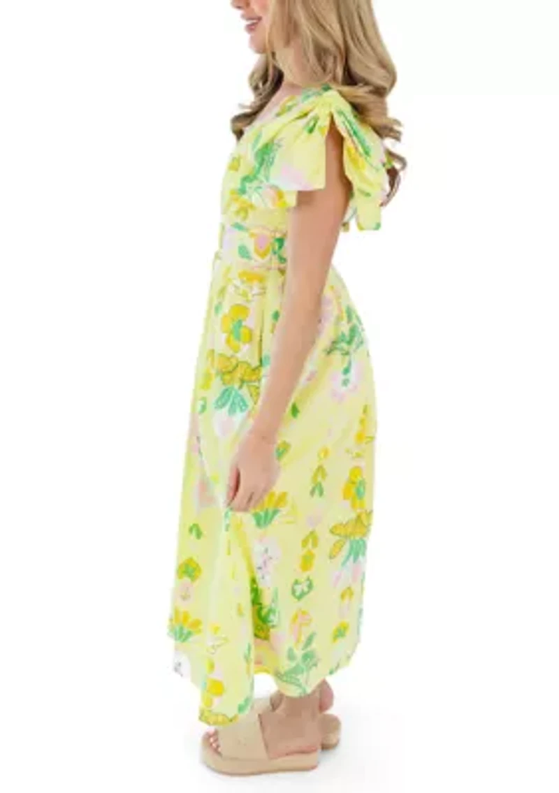 Rainey Bow Sleeve Midi Dress