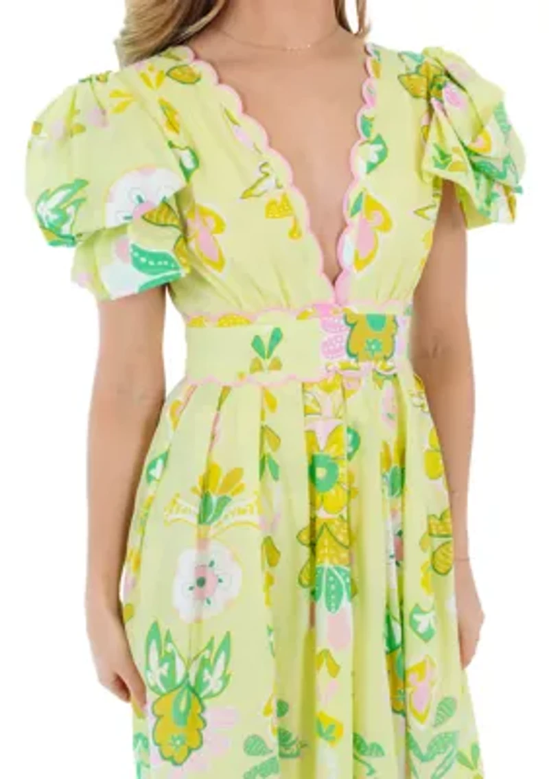 Rainey Bow Sleeve Midi Dress