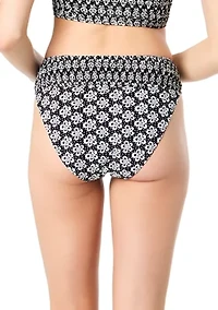 Geometric Print Mid Rise Brief Swim Bottoms