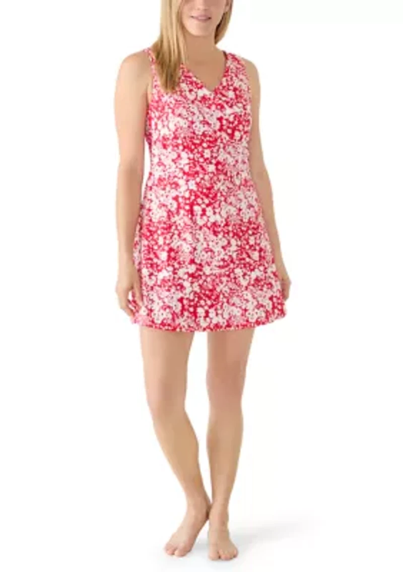 Faux Wrap Swim Dress