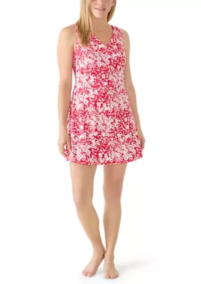 Faux Wrap Swim Dress