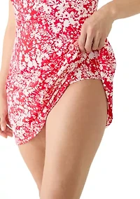 Faux Wrap Swim Dress