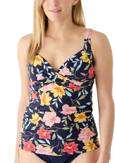 Shirred Twist Framed Tankini