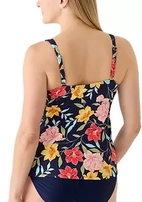 Shirred Twist Framed Tankini