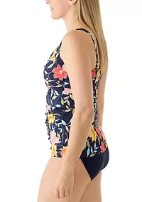 Shirred Twist Framed Tankini