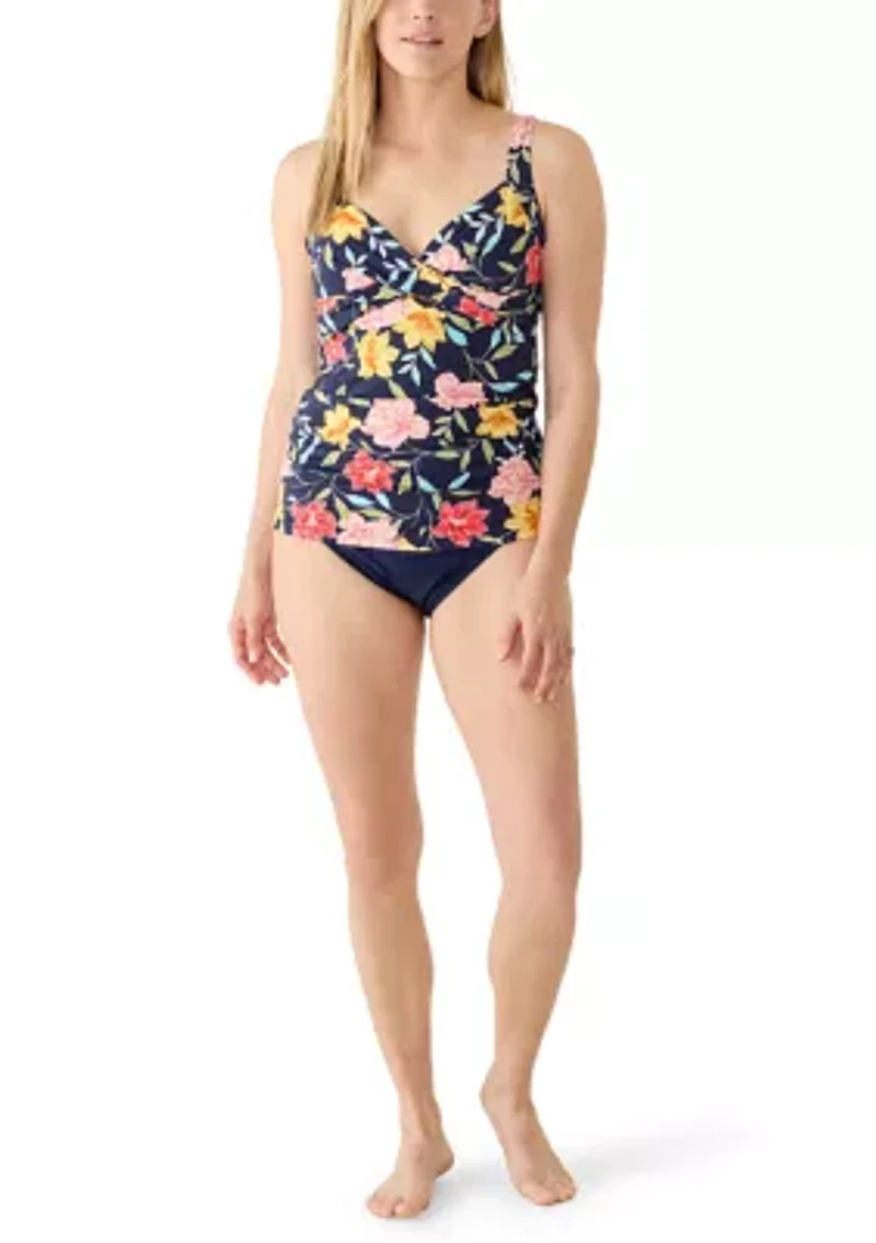 Shirred Twist Framed Tankini