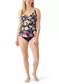 Shirred Twist Framed Tankini