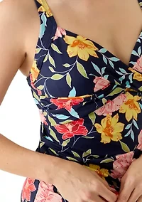 Shirred Twist Framed Tankini