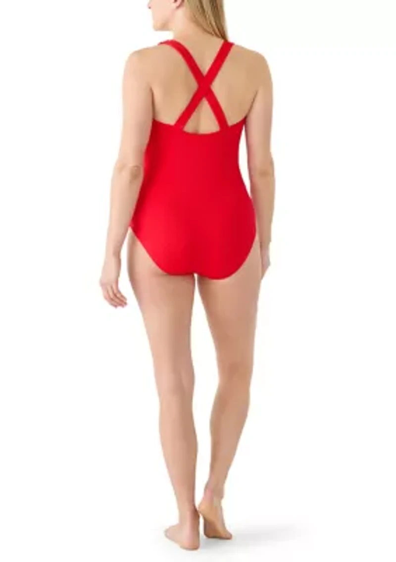 X Back 1 Piece Bathing Suit