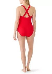 X Back 1 Piece Bathing Suit