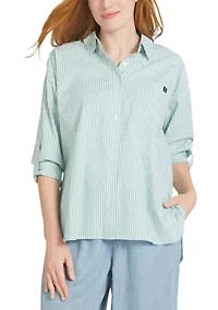 Women's Roll Tab Print Shirt