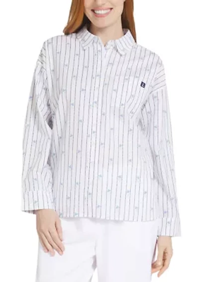 Women's Roll Tab Print Shirt