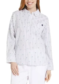 Women's Roll Tab Print Shirt